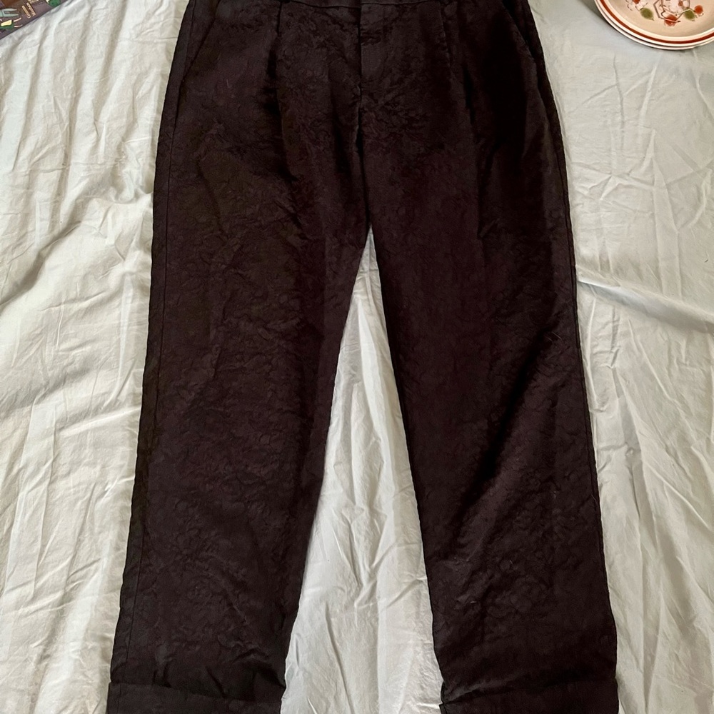 Banana Republic Avery black floral pants